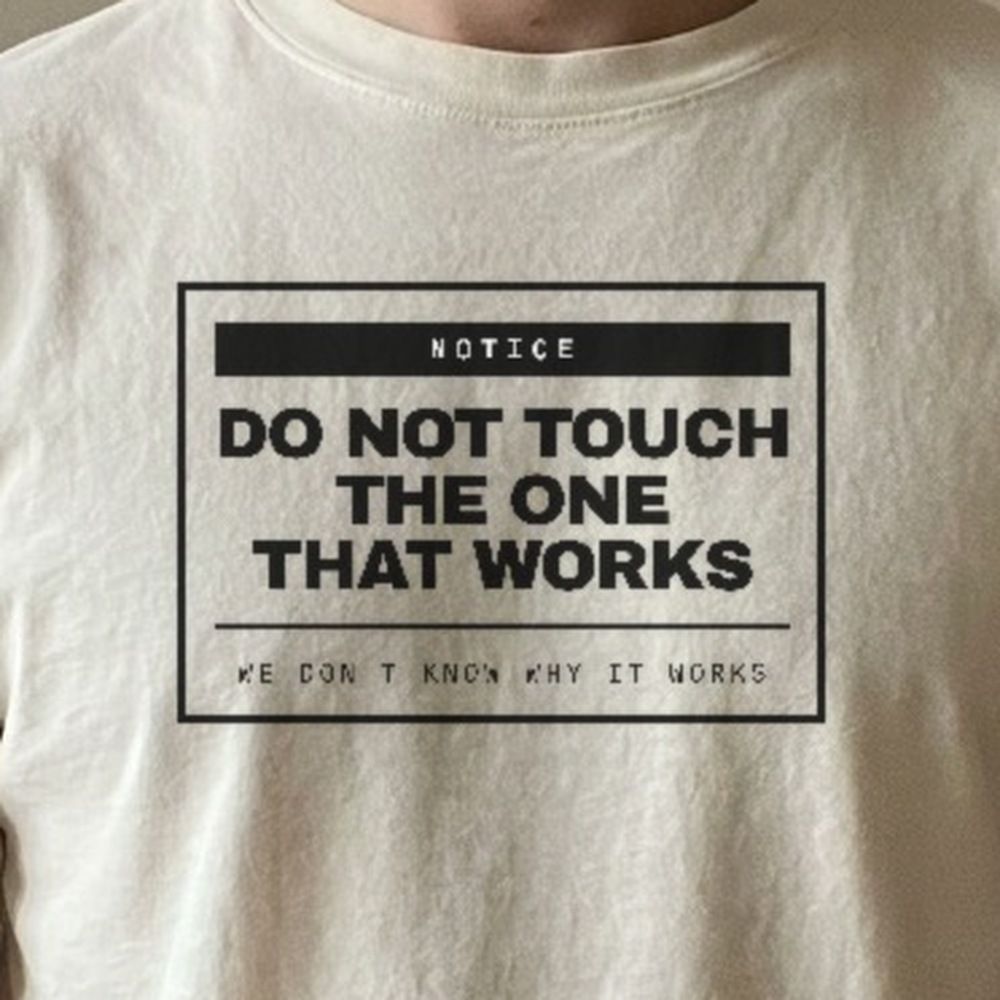Do Not Touch The One That Works — print detail